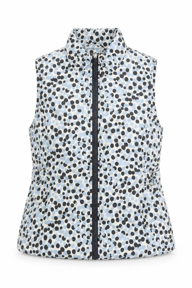 M&Co Womens White Polka Dot Gilet Jacket Size 8 Zip