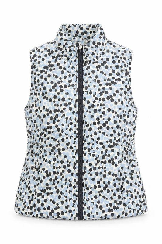 M&Co Womens White Polka Dot Gilet Jacket Size 8 Zip