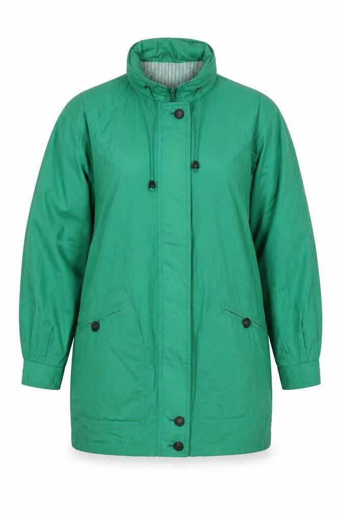 St Michael Womens Green Overcoat Coat Size 14 Zip
