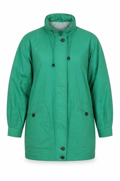 St Michael Womens Green Overcoat Coat Size 14 Zip