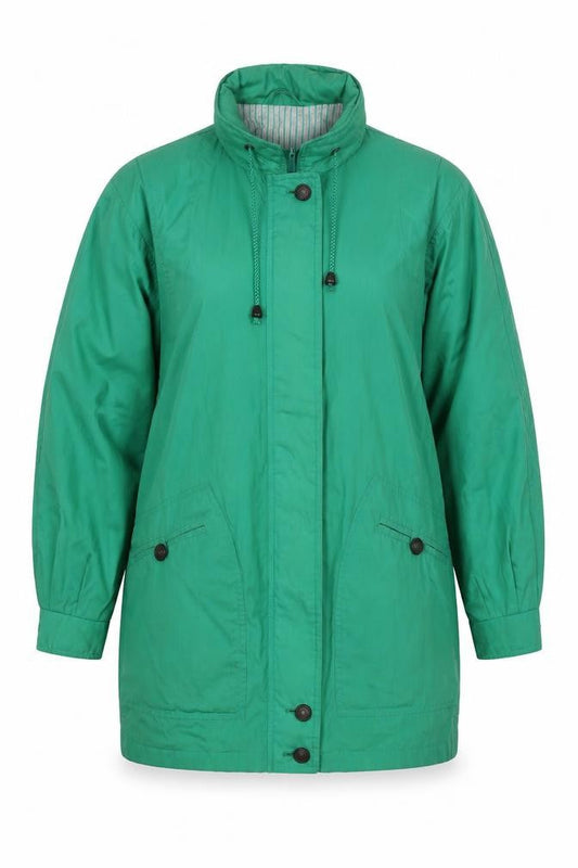 St Michael Womens Green Overcoat Coat Size 14 Zip