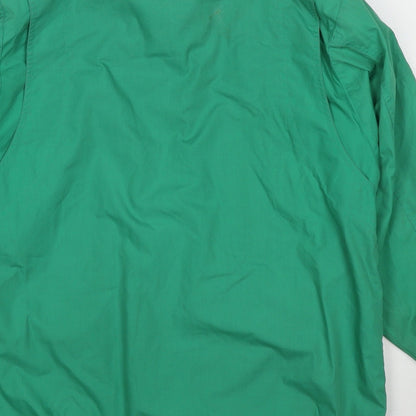 St Michael Womens Green Overcoat Coat Size 14 Zip