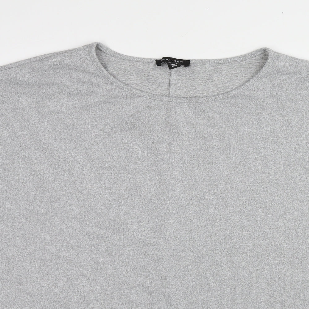 New Look Womens Grey Round Neck Polyester Pullover Jumper Size L