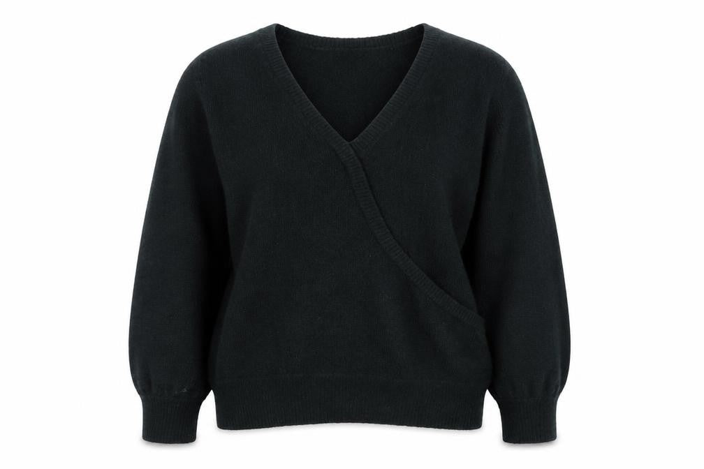 Miss Selfridge Womens Green V-Neck Acrylic Pullover Jumper Size 6