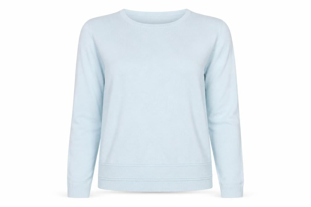 Vida Vi Womens Blue Round Neck Acrylic Pullover Jumper Size M