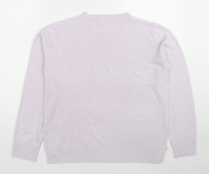 Marks & Spencer Womens Purple Round Neck Acrylic Pullover Jumper Size 14