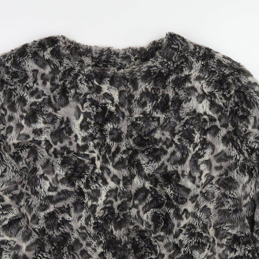 Gerry Weber Womens Black Animal Print Jacket Size 16 Snap - Leopard Print