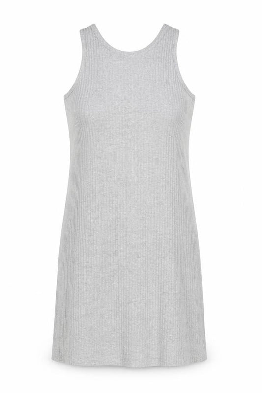 Monki Womens Grey Polyester Tank Dress Size M Round Neck Pullover