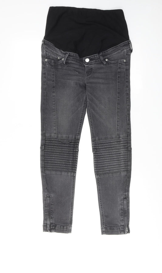 H&M Womens Black Polyester Skinny Jeans Size 10 Regular Button