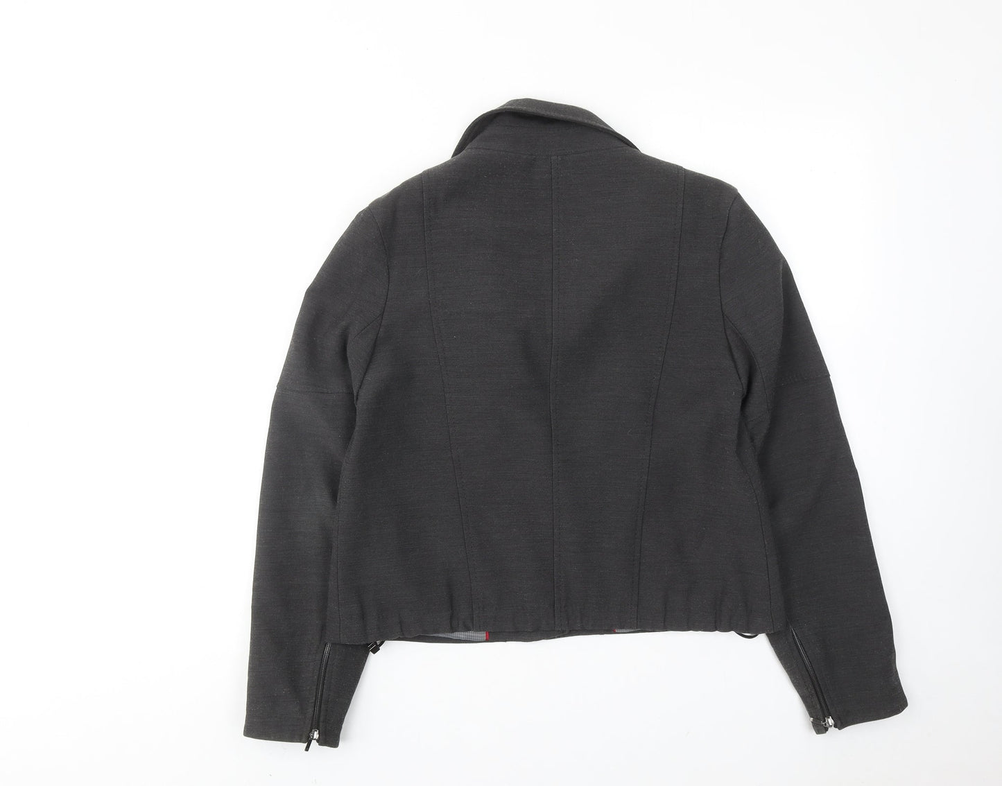 NEXT Womens Grey Biker Jacket Size 10 Zip