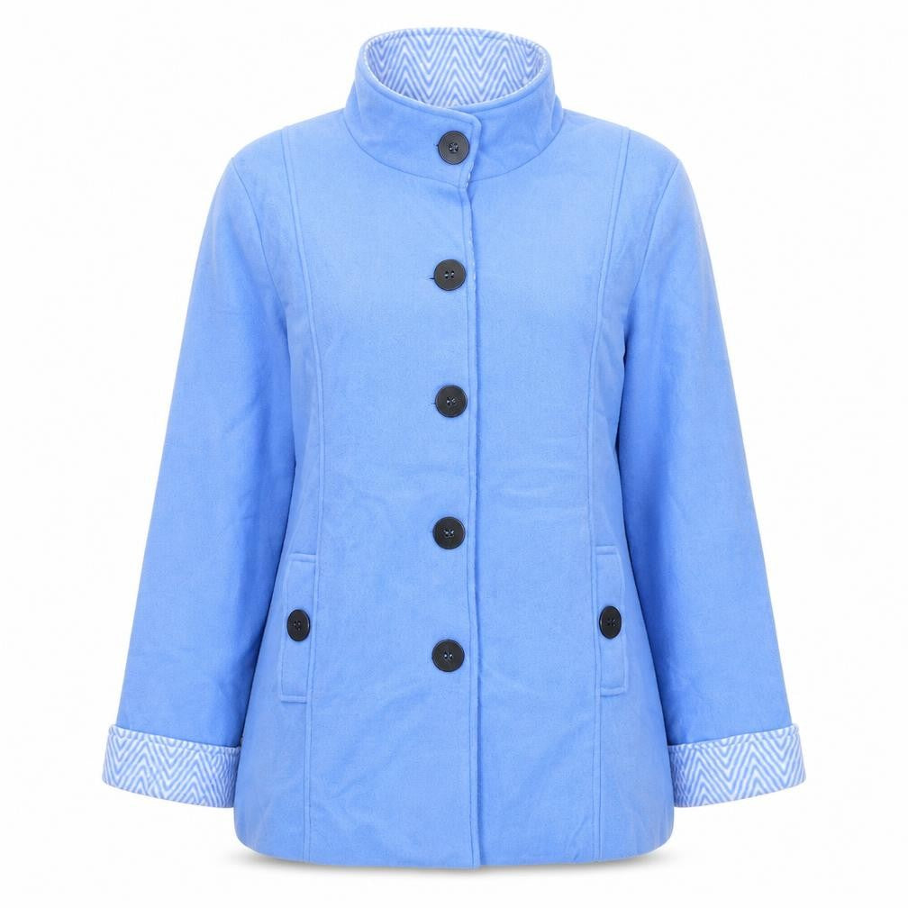 Anne De Lancay Womens Blue Jacket Size M Button