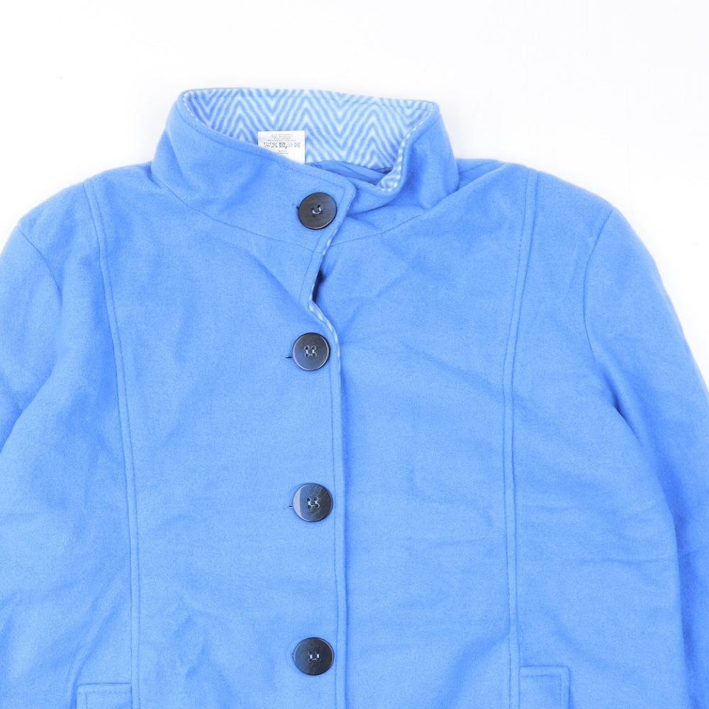 Anne De Lancay Womens Blue Jacket Size M Button