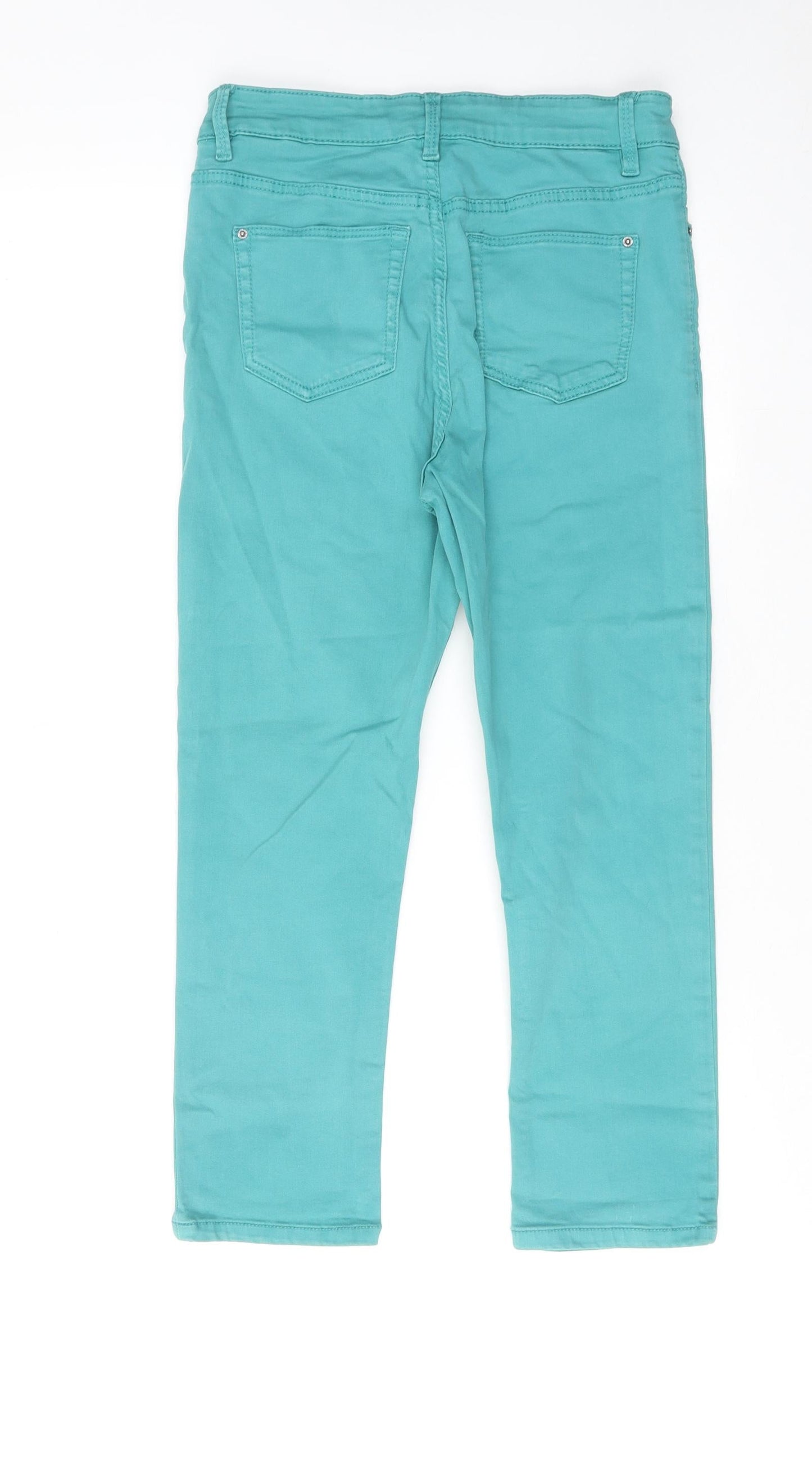 Marks and Spencer Womens Blue Cotton Skinny Jeans Size 8 Regular Zip