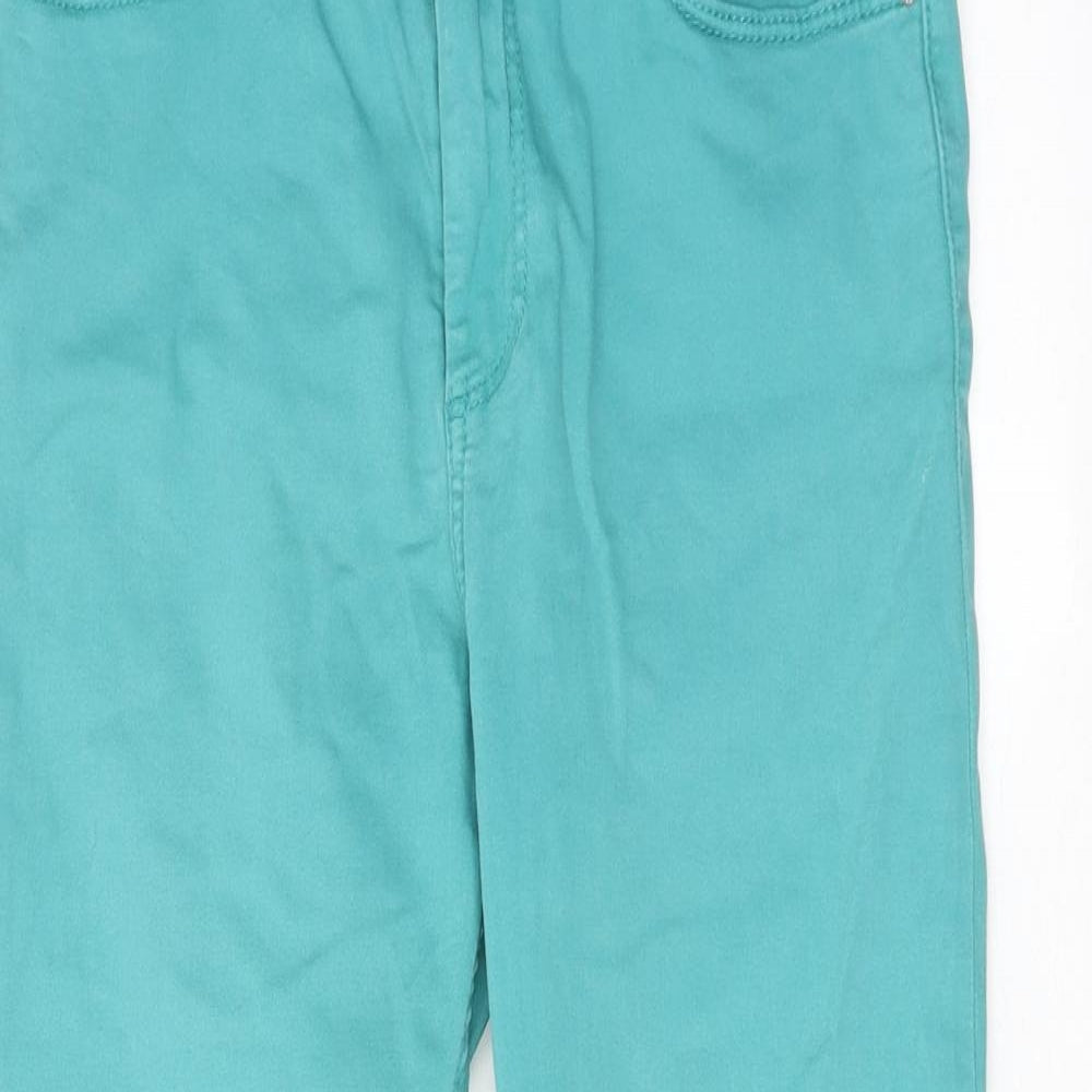 Marks and Spencer Womens Blue Cotton Skinny Jeans Size 8 Regular Zip