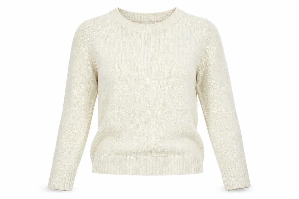 H&M Womens Beige Round Neck Acrylic Pullover Jumper Size M
