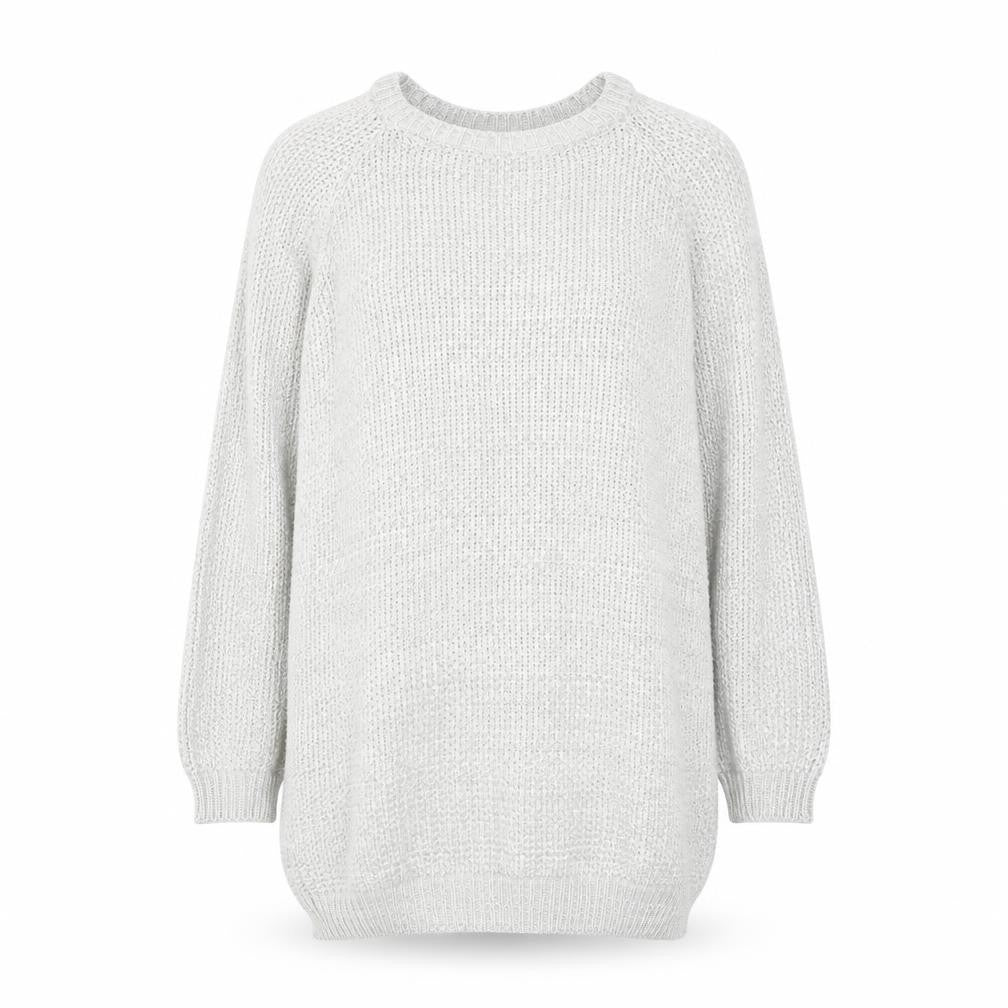 Bershka Womens Grey Round Neck Cotton Pullover Jumper Size XS