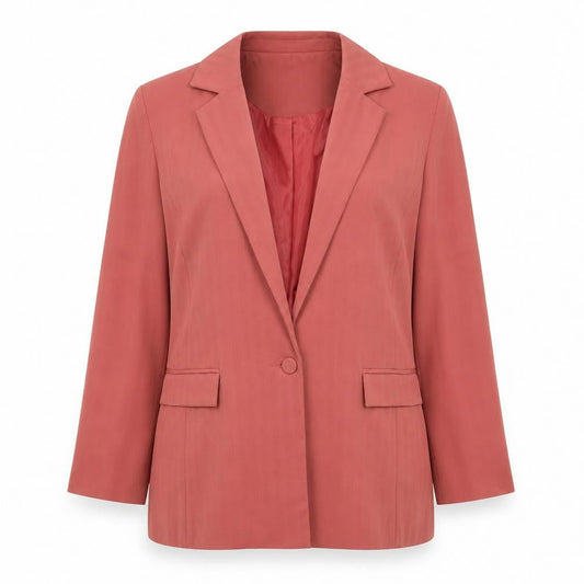 Cerise Blue Womens Pink Polyester Jacket Suit Jacket Size L