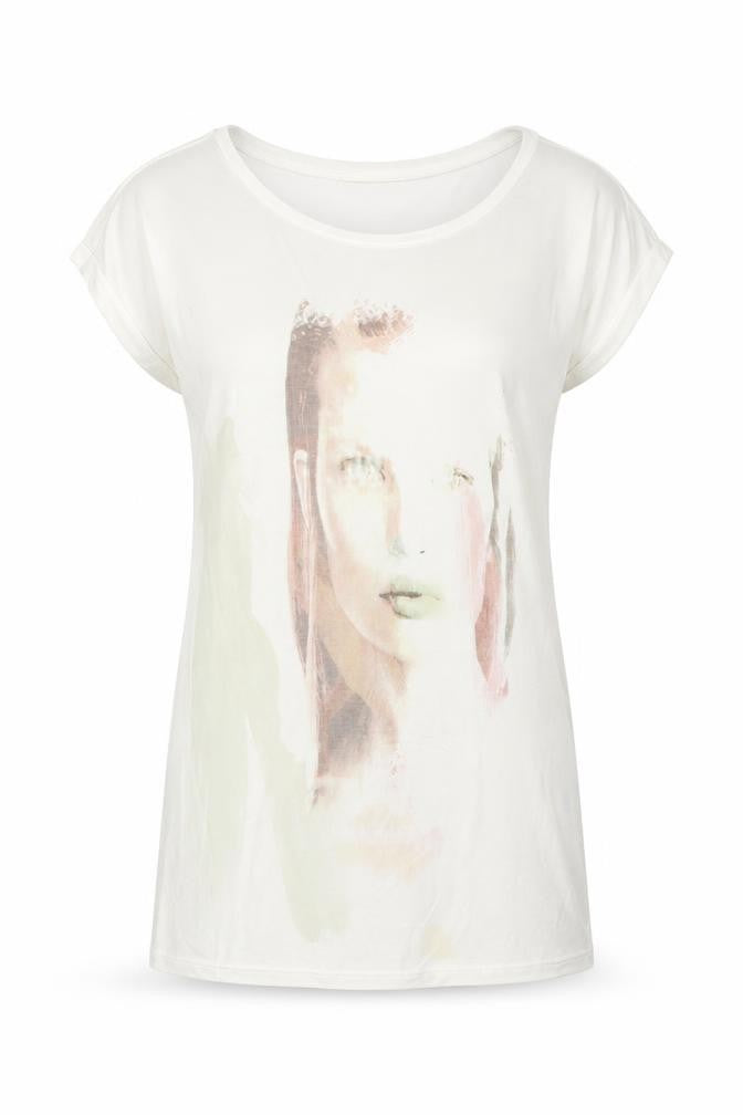 Limited Edition Womens White Viscose Basic T-Shirt Size 8 Round Neck