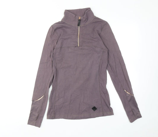 Caldene Womens Purple Cotton Pullover Sweatshirt Size 8 Zip