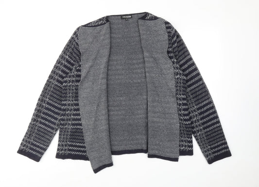 Debenhams Womens Grey V-Neck Plaid Acrylic Cardigan Jumper Size 20