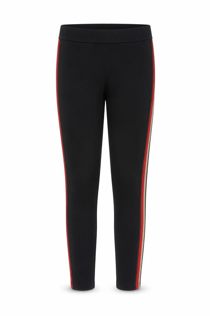 New Look Womens Black Cotton Capri Leggings Size 8 - Side Stripe Detail