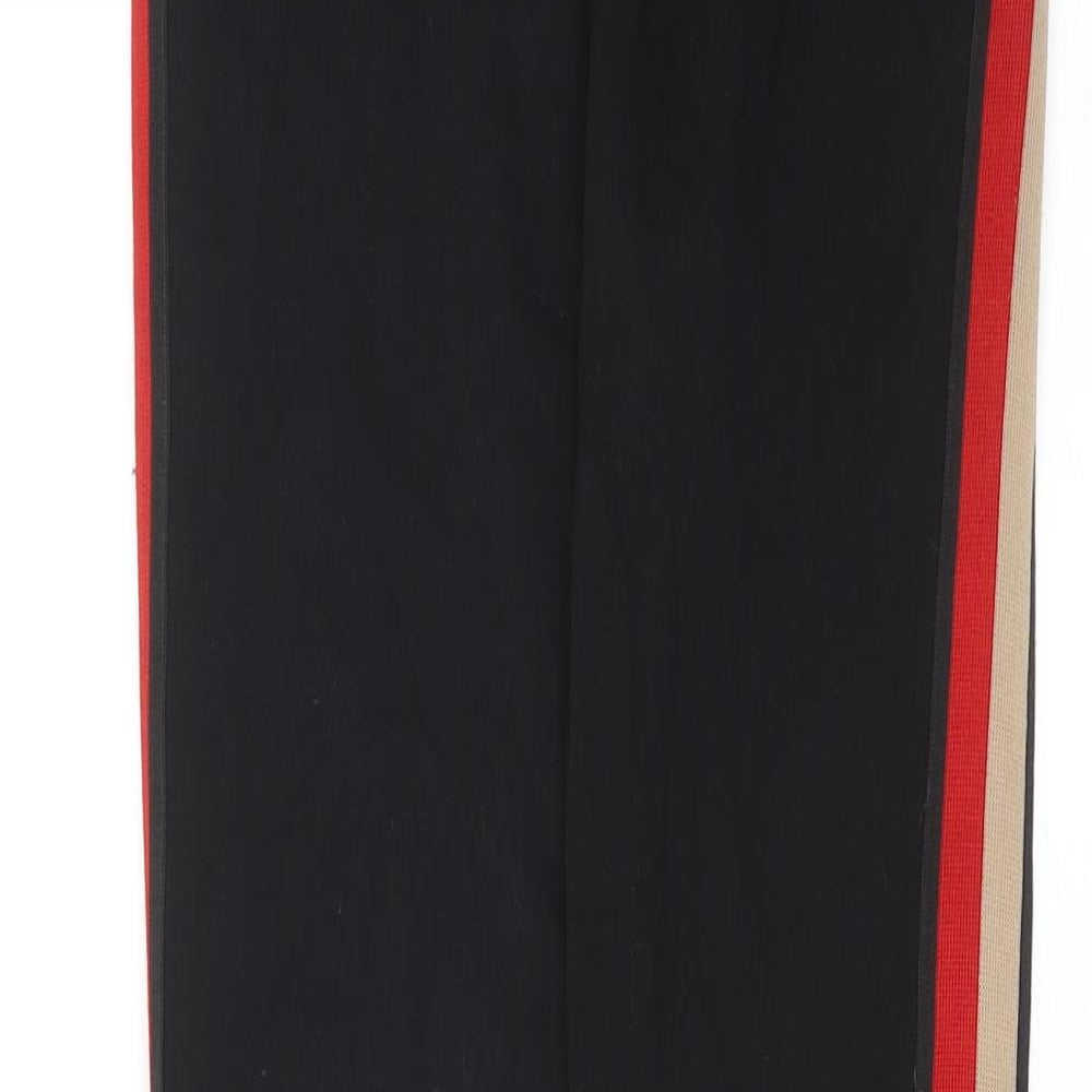 New Look Womens Black Cotton Capri Leggings Size 8 - Side Stripe Detail