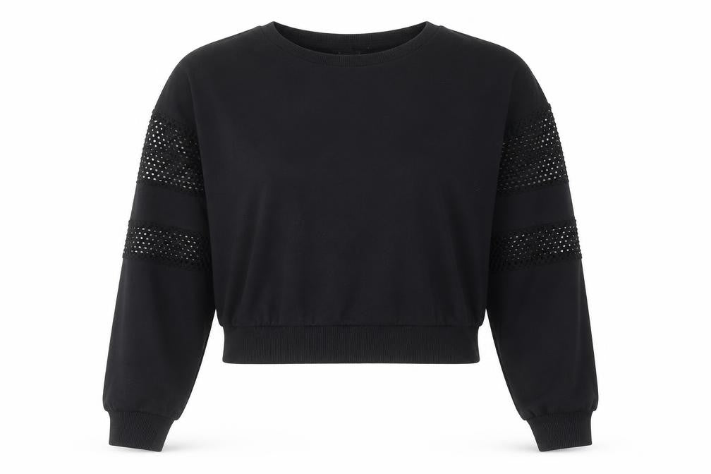 New Look Womens Black Cotton Pullover Sweatshirt Size 10 Pullover