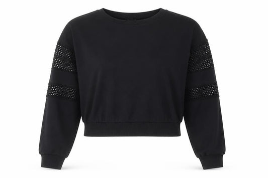 New Look Womens Black Cotton Pullover Sweatshirt Size 10 Pullover