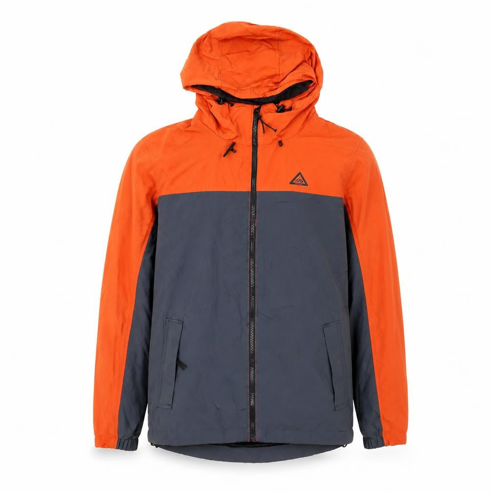 -9 Peak Mens Grey Windbreaker Jacket Size S Zip - Colourblock