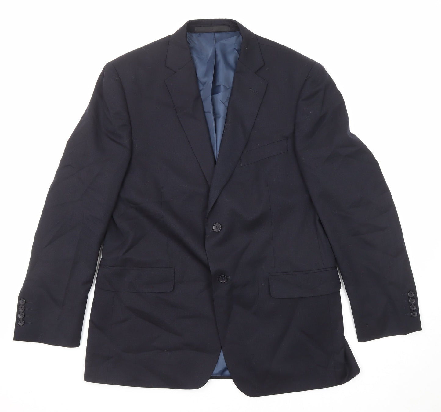 Marks and Spencer Mens Blue Wool Jacket Suit Jacket Size 42 Regular