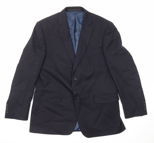 Marks and Spencer Mens Blue Wool Jacket Suit Jacket Size 42 Regular