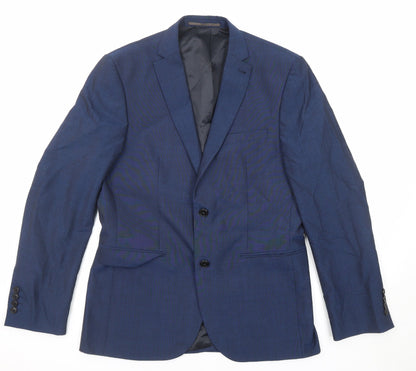 Next Mens Blue Wool Jacket Suit Jacket Size 40 Regular