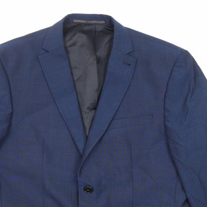 Next Mens Blue Wool Jacket Suit Jacket Size 40 Regular