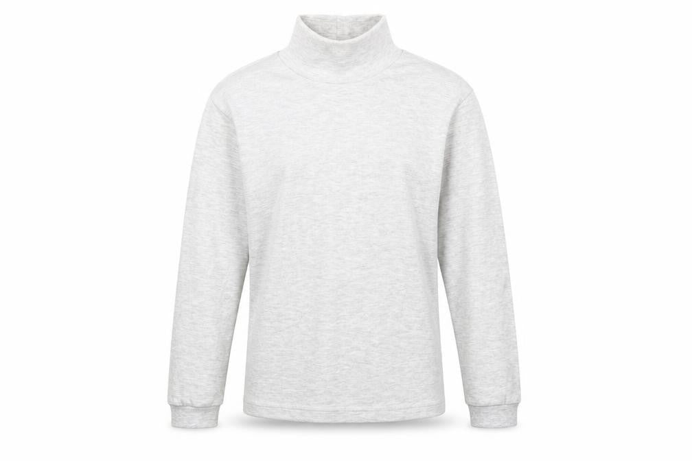 Marks & Spencer Girls Grey High Neck Cotton Pullover Jumper Size 9-10 Years Pullover