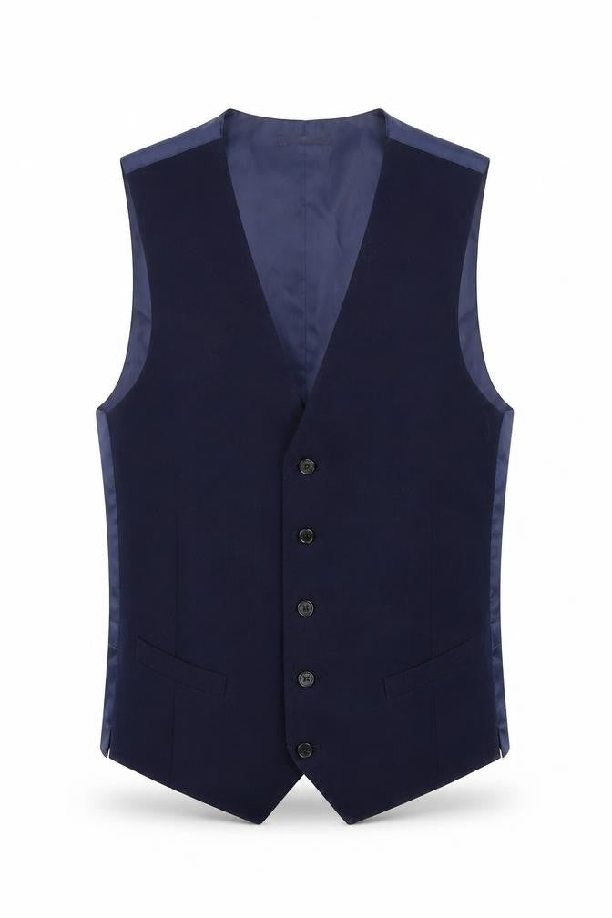 Marks & Spencer Mens Blue Wool Jacket Suit Waistcoat Size 38 Regular