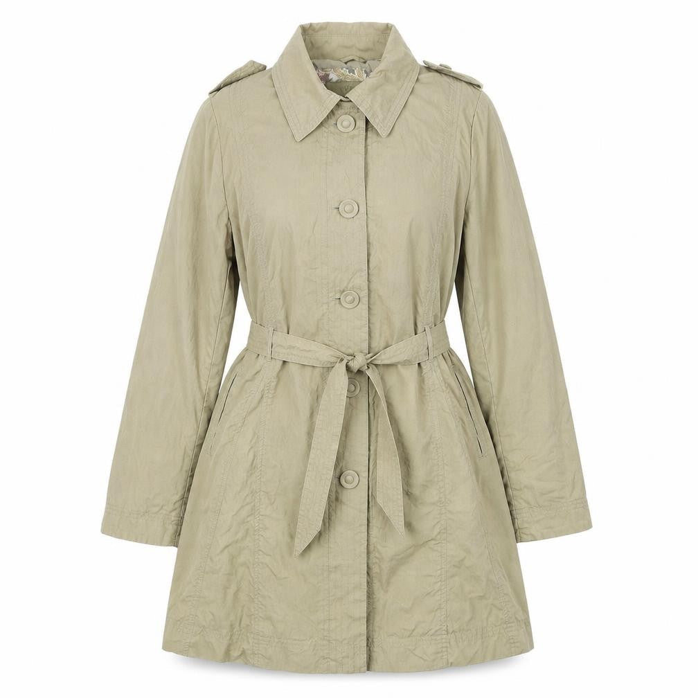 Per Una Womens Beige Overcoat Coat Size 14 Button