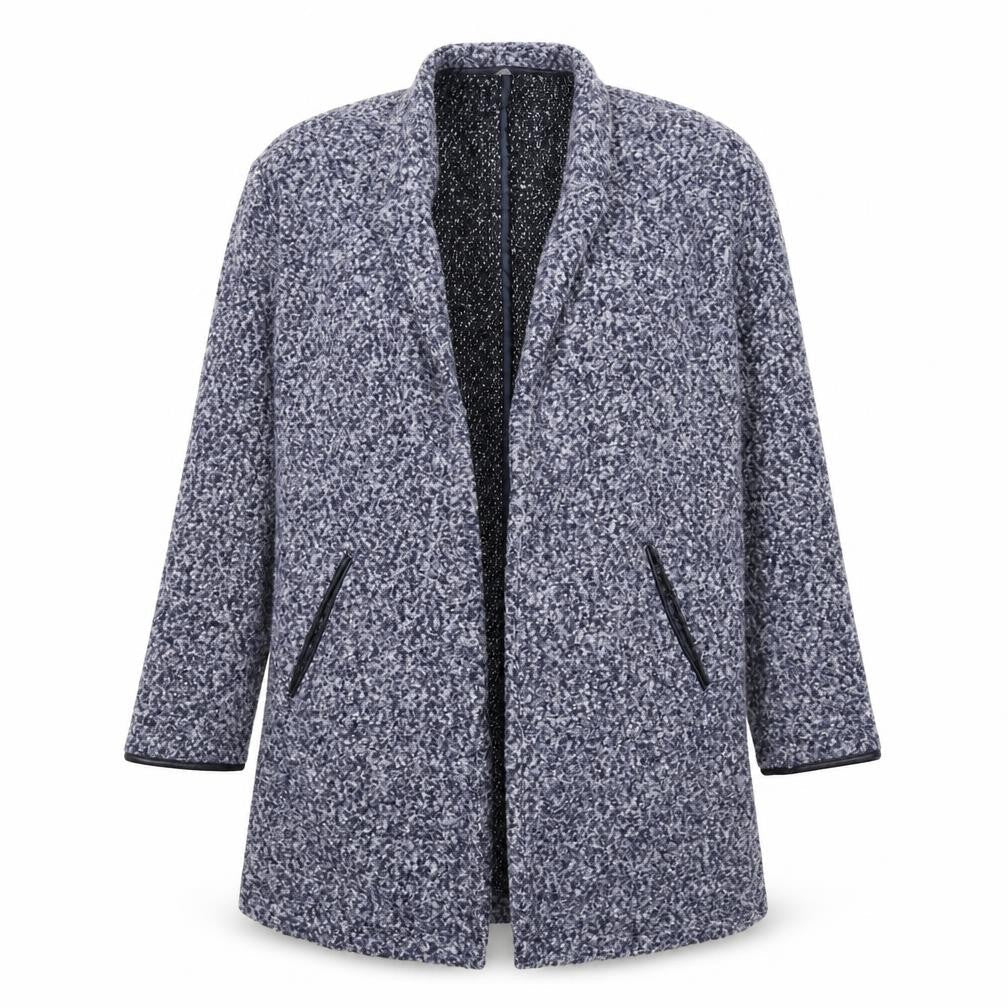 Marks & Spencer Womens Blue Geometric Overcoat Coat Size 12