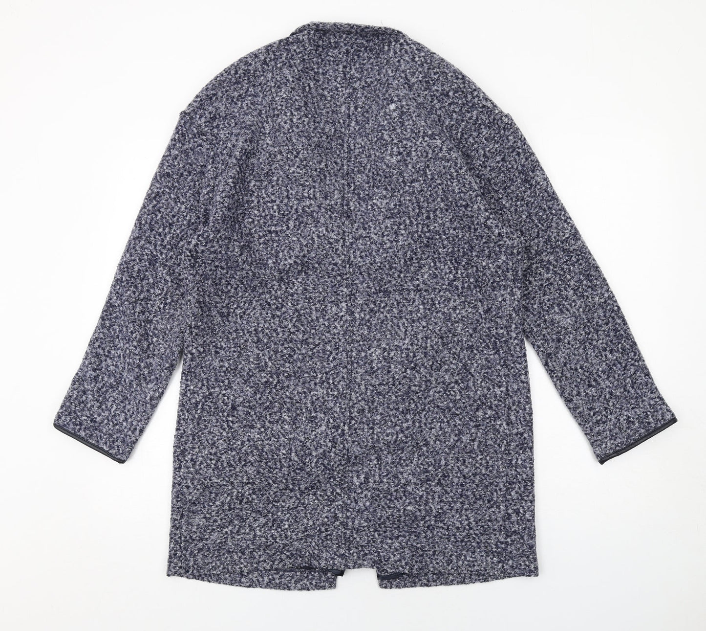 Marks and Spencer Womens Blue Geometric Overcoat Coat Size 12