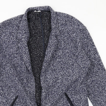 Marks & Spencer Womens Blue Geometric Overcoat Coat Size 12
