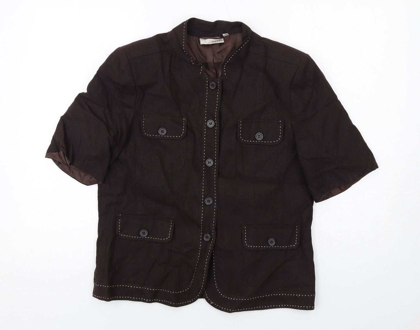 EWM Womens Brown Jacket Size 12 Button
