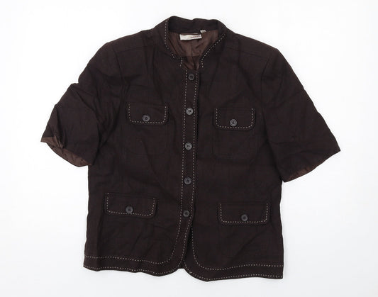 EWM Womens Brown Jacket Size 12 Button