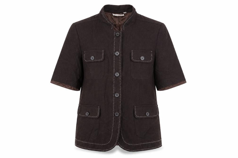 EWM Womens Brown Jacket Size 12 Button