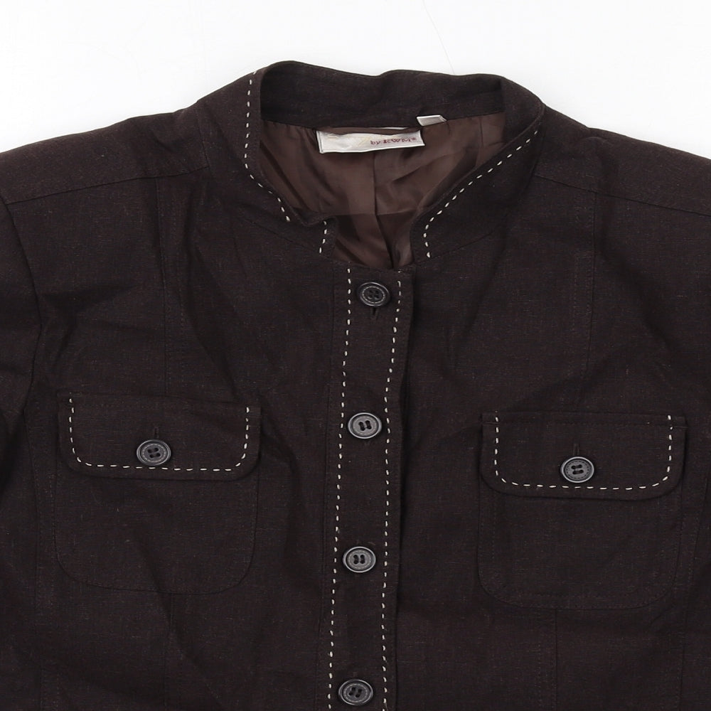 EWM Womens Brown Jacket Size 12 Button