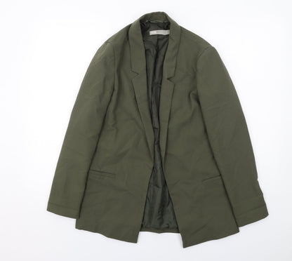 Additional front view of ASOS women’s green polyester jacket suit jacket, size UK 8, - open style
