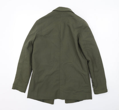Back view of ASOS women’s green polyester jacket suit jacket, size UK 8, - open style
