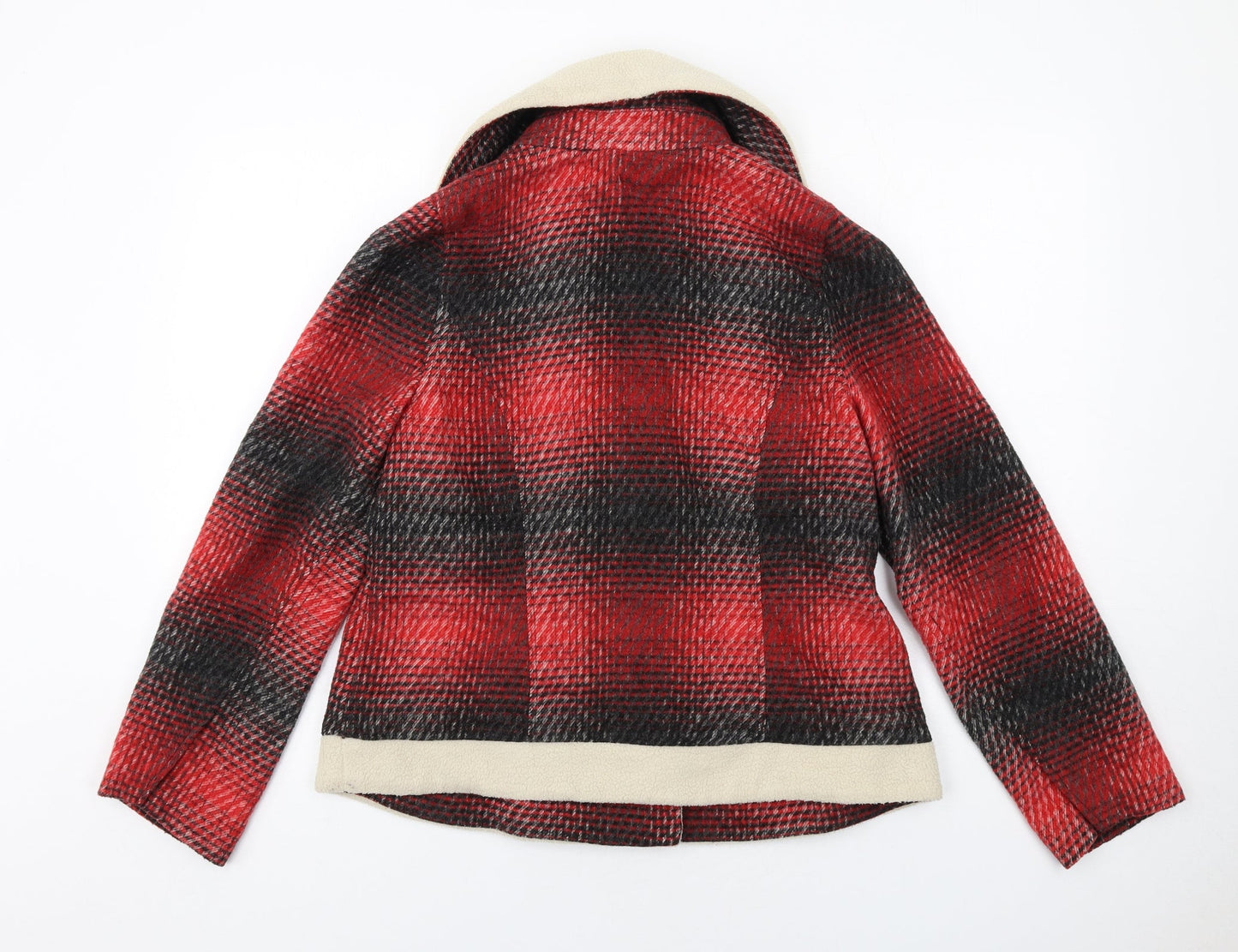 Blossom & Bloom Womens Red Geometric Jacket Size L Snap