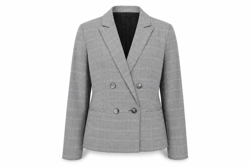 Miss Selfridge Womens Grey Check Polyester Jacket Suit Jacket Size 10