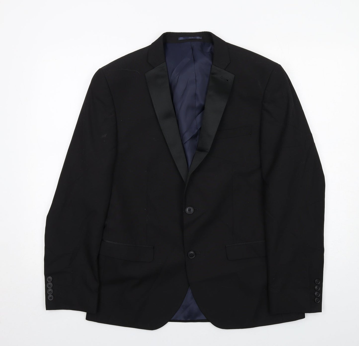 NEXT Mens Black Polyester Tuxedo Suit Jacket Size 40 Regular