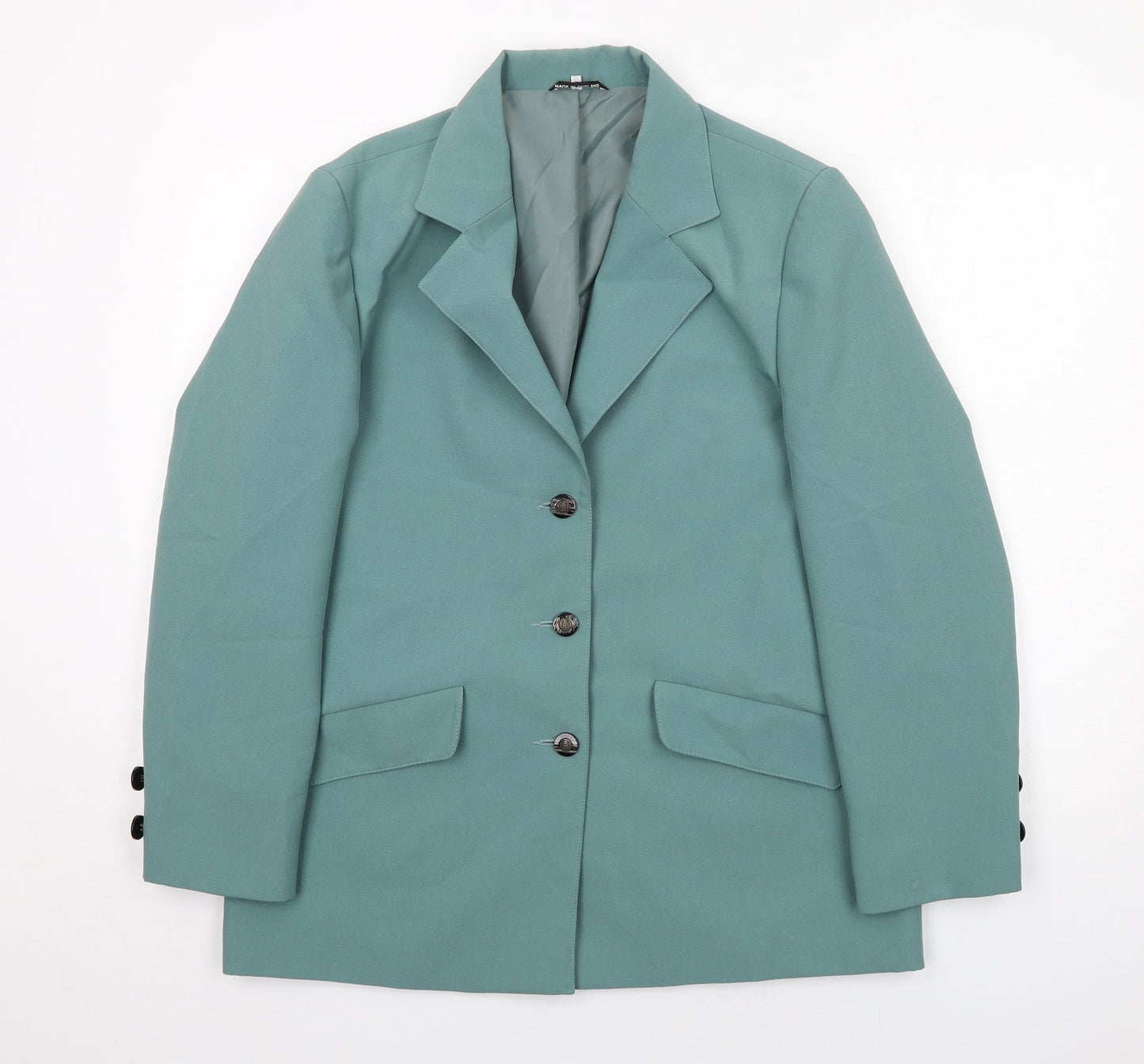 Finesse Womens Green Polyester Jacket Suit Jacket Size 16