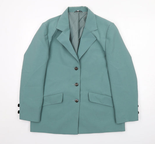 Finesse Womens Green Polyester Jacket Suit Jacket Size 16